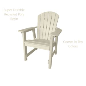 Phat Tommy Outdoor Dining Chair, Poly Furniture - Weather Proof, Recycled and Thick Poly Lumber Patio Chair, Composite Outdoor Furniture, White