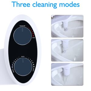 Bidet for Toilet - Bidet Toilet Seat Attachment with Water Pressure Control, Self-Cleaning Dual Nozzles, Non-Electric Bidet, Easy to Install, Fresh Water Spray for Posterior & Feminine Wash