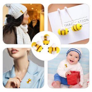 10Pcs Wool Felt Bee Mini Crafts Bees Bee Ornament for Shower Easter Party Home Cap Decoration DIY Handmade Craft