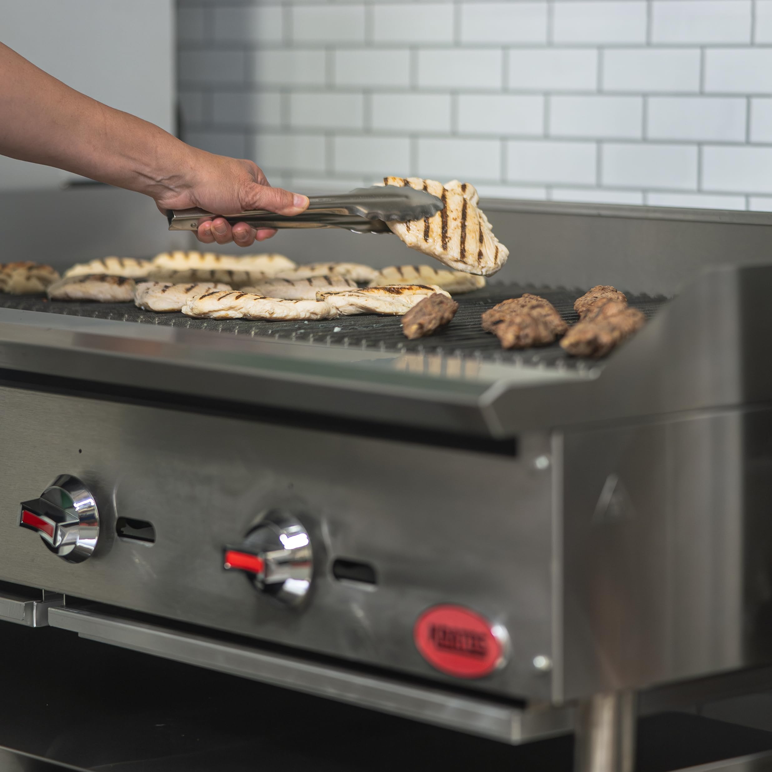 Kratos 48" Commercial Gas Charbroiler - Countertop 4-Burner Stainless Steel Grill, 140,000 BTU Output (29Y-003)