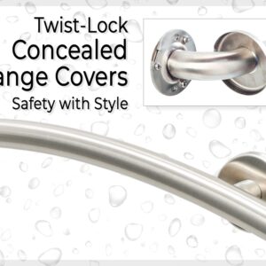 Curved Grab Bar for Bathroom Bathtub Shower Kitchen ADA Safety/304 Stainless/Brush Finish/ 24" x 3"