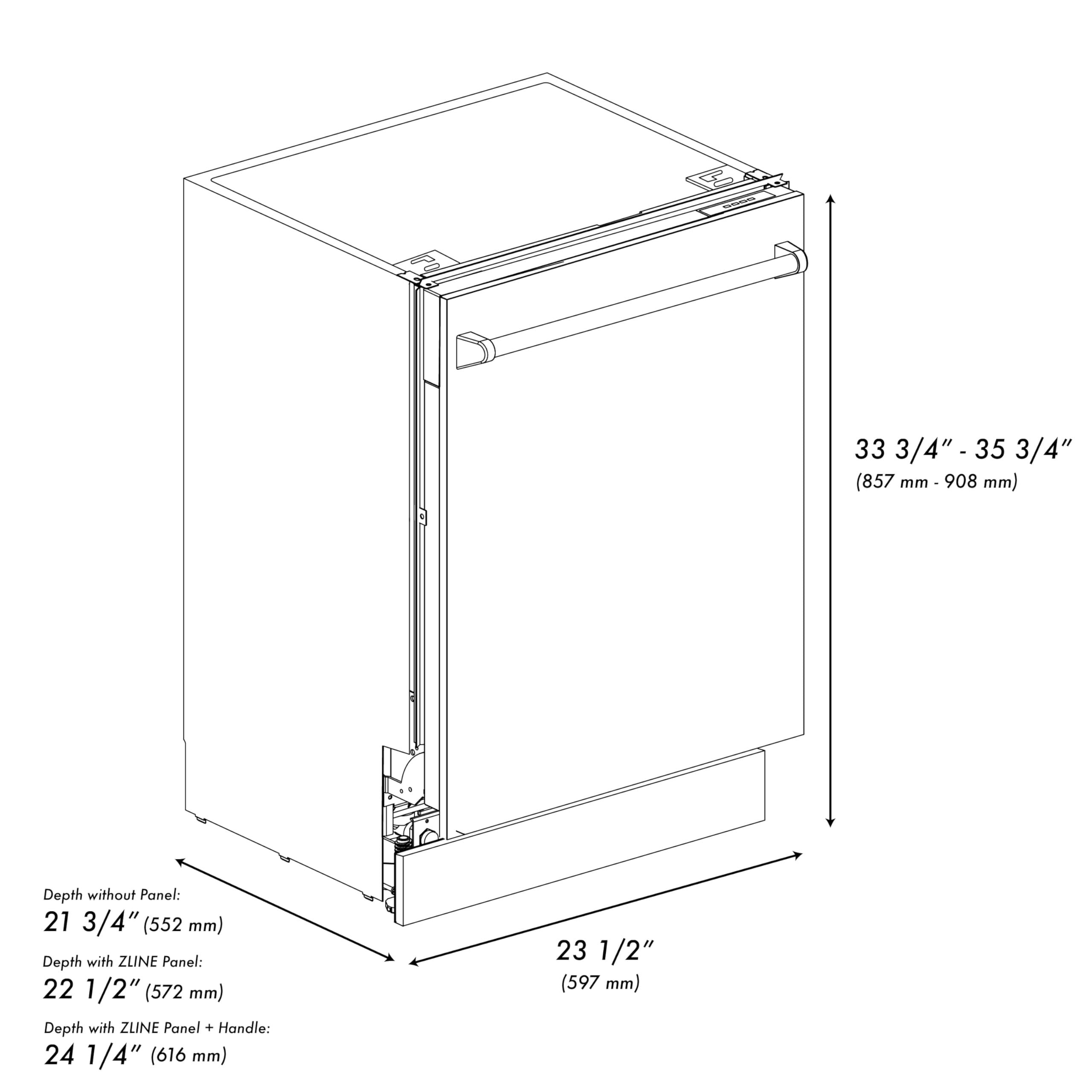 ZLINE Autograph Edition 24" 3rd Rack Top Control Tall Tub Dishwasher in White Matte with Gold Handle, 51dBa (DWVZ-WM-24-G)