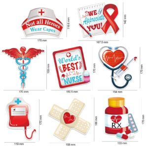 HOWAF Thank You Nurses Decoration Hanging Swirls - 30 Pieces Red and Blue Nurse Appreciation Week Party Decor - Medical Party, RN Party, Nurse Day, Happy Nurses Week Decorations