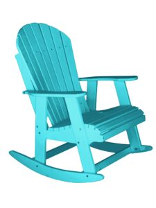 phat tommy outdoor rocking chair - adirondack rocking chair for front porch - poly outdoor furniture - all weather, teal