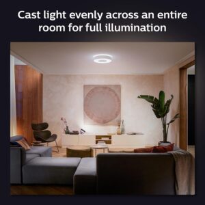 Philips Hue Infuse Medium Ceiling Lamp, White - White and Color Ambiance Color-Changing Smart LED Light - 1 Pack - Control with Hue App - Compatible with Alexa, Google Assistant, and Apple Homekit.