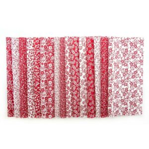 96 pc Red & White Basics pre Cut Charm Pack 5" Squares 100% Cotton Fabric