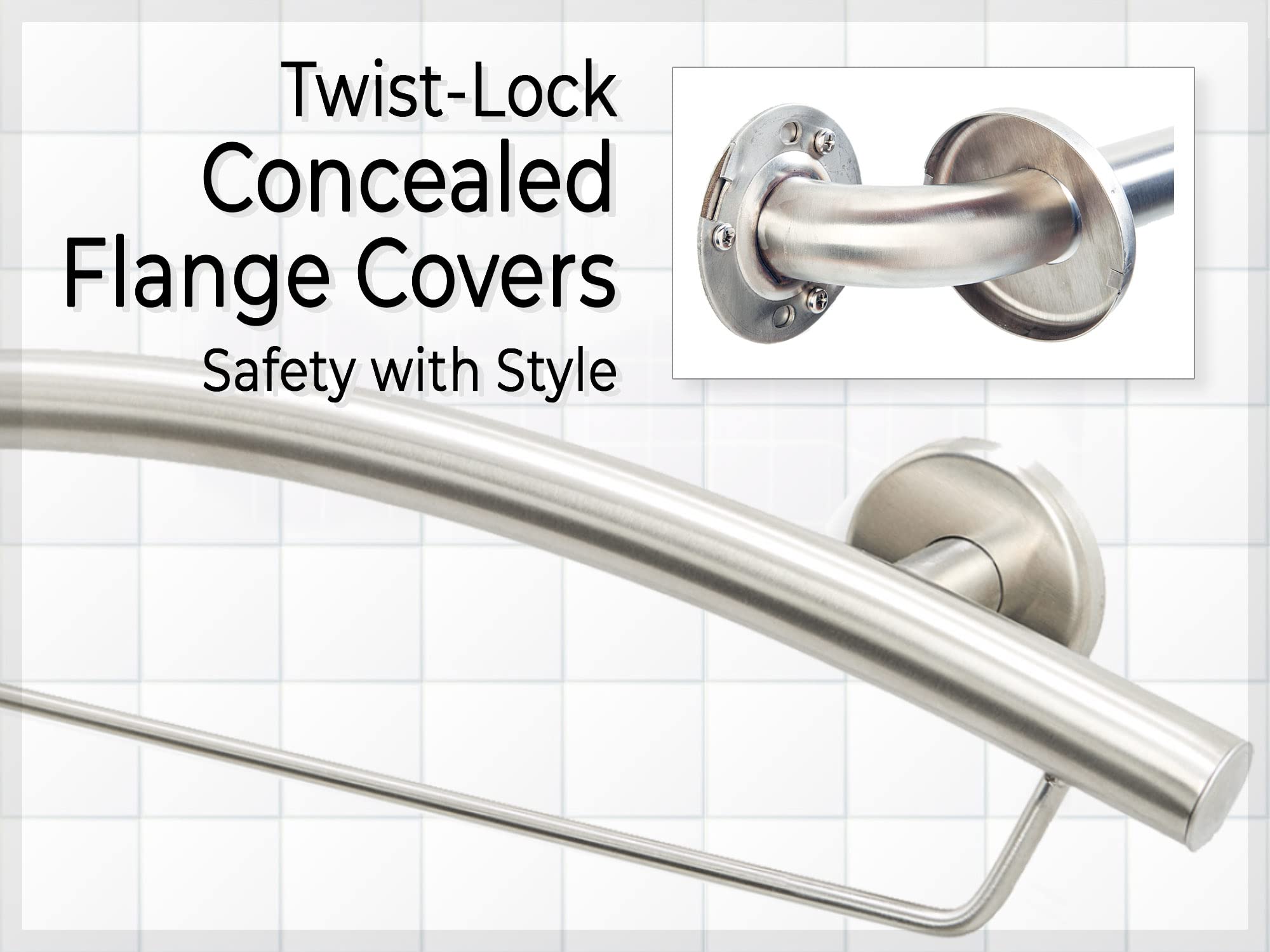 Curved Grab Bar and Towel Rack for Bathroom Shower Kitchen/304 Stainless/Oil Rubbed Bronze/ 24"x 5"