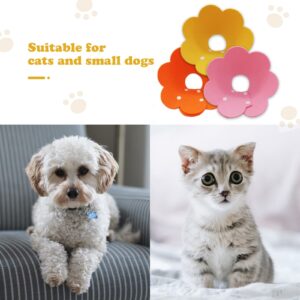 Jakonay 3Pcs Cat Recovery Collar Cat Protection Collar Cones for Cats Sunflower Neck Cat Cone Anti-Licking Recovery Collar to Prevent from Biting Scratching(Pink, Orange, Yellow) (M)