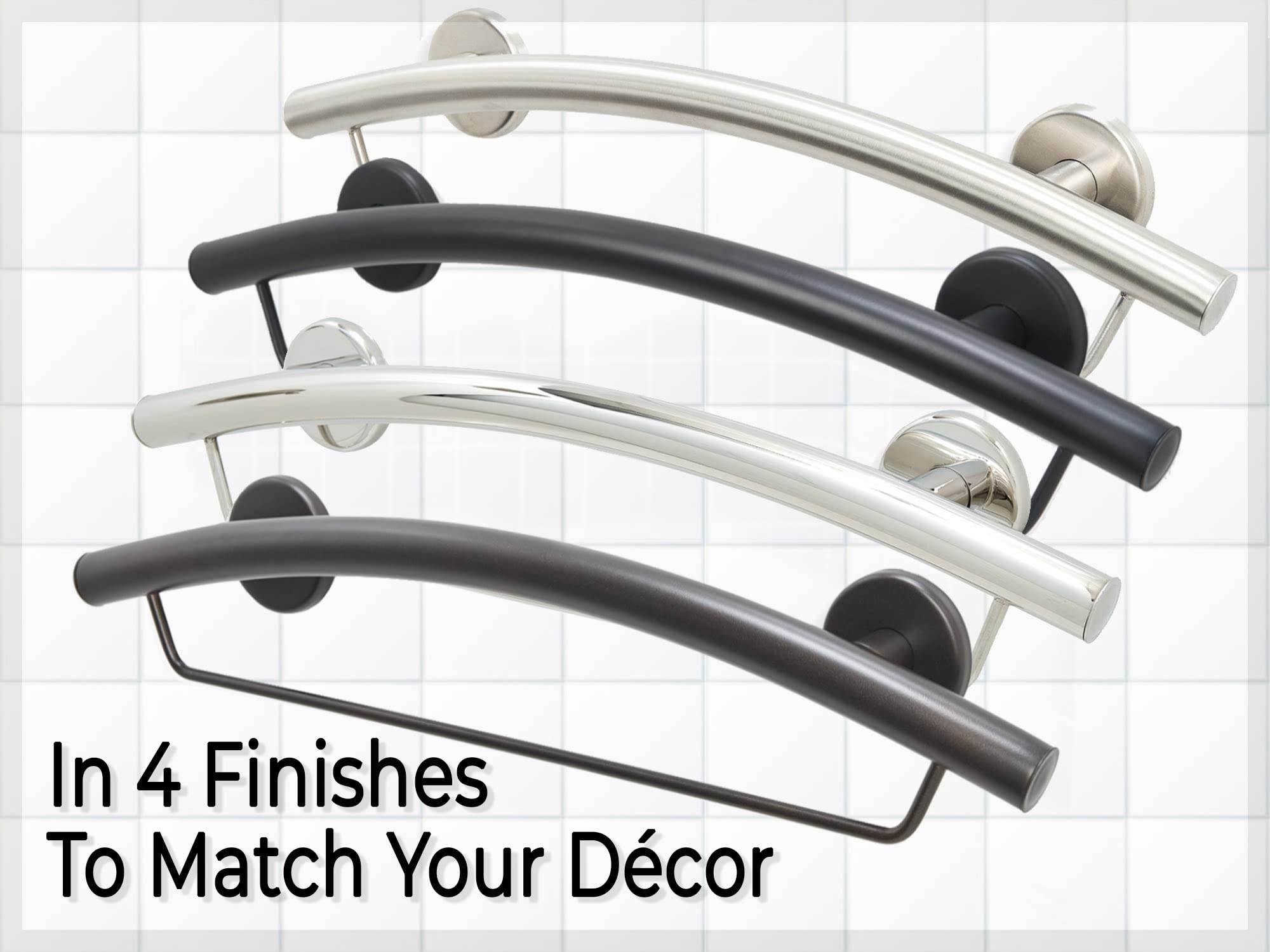 Curved Grab Bar and Towel Rack for Bathroom Shower Kitchen/304 Stainless/Oil Rubbed Bronze/ 24"x 5"