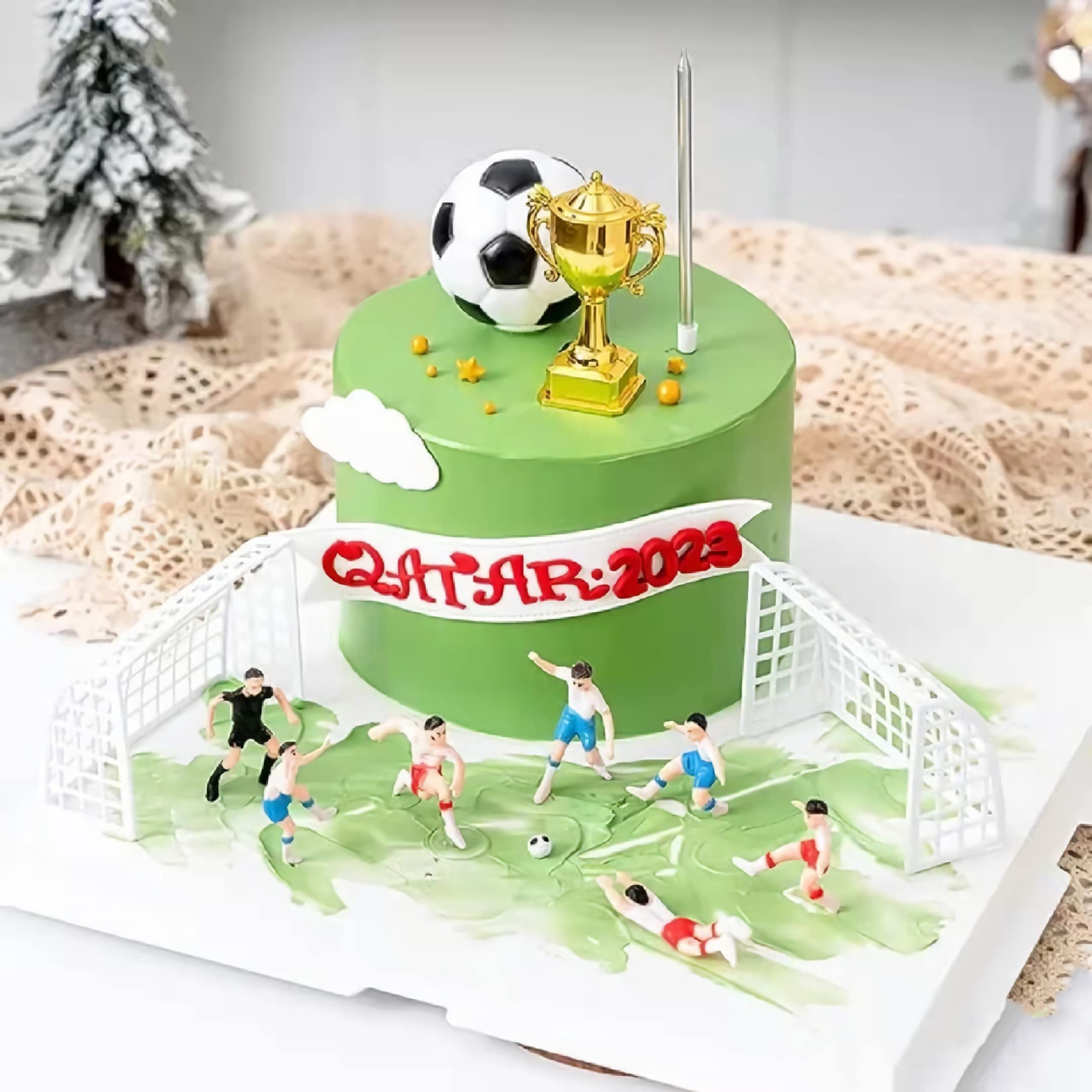 Soccer Cake Topper,14pcs Soccer Players Toys Football Cake Topper Decorations Soccer Ball Soccer Player Cake Decorations For Soccer Party Theme DecorationsMen Boy Birthday Cupcake Topper…