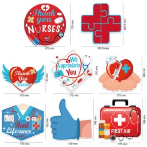 HOWAF Thank You Nurses Decoration Hanging Swirls - 30 Pieces Red and Blue Nurse Appreciation Week Party Decor - Medical Party, RN Party, Nurse Day, Happy Nurses Week Decorations