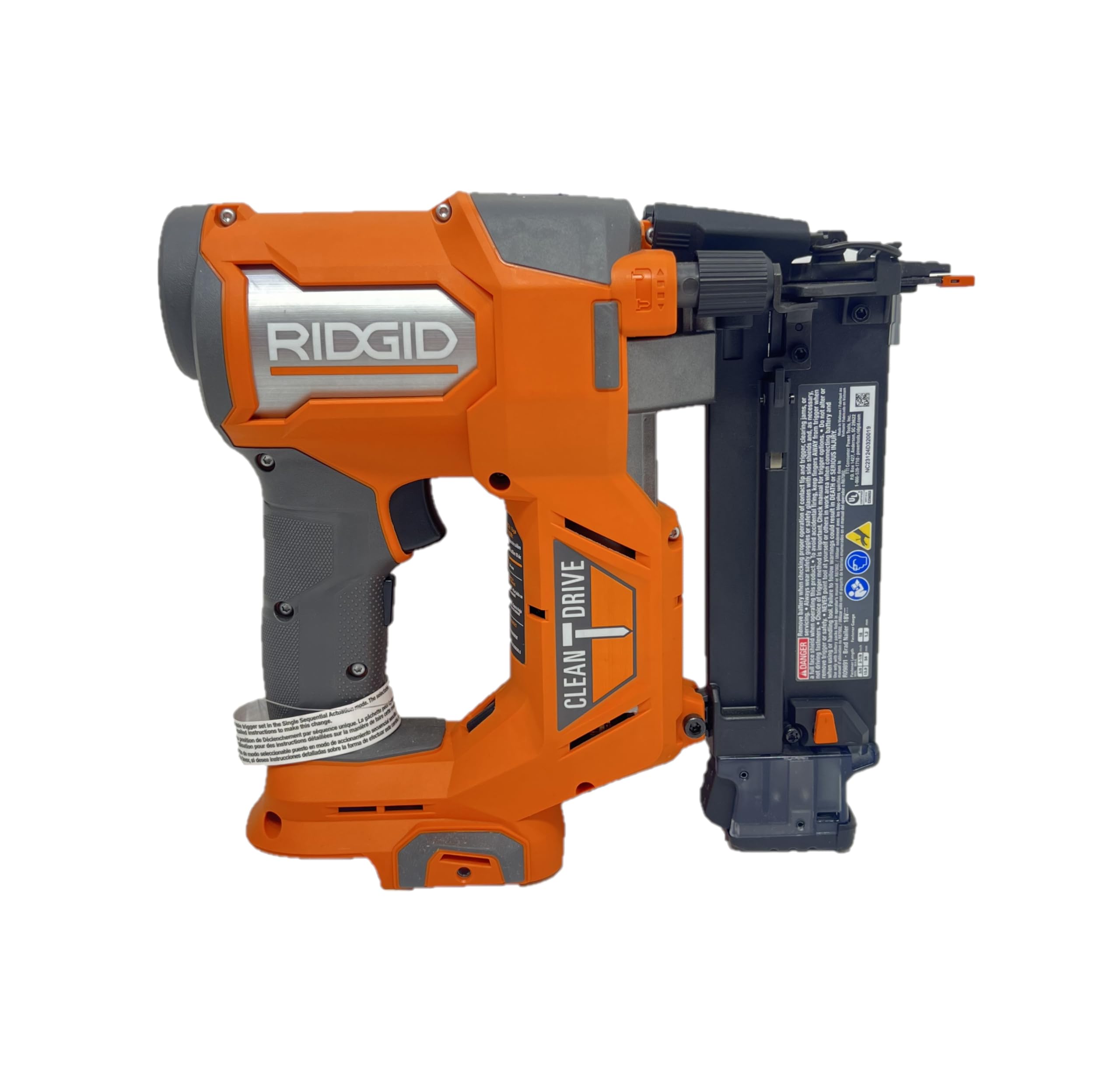 RIDGID R09891B 18V Brushless Cordless 18-Gauge 2-1/8 in. Brad Nailer (Tool Only) with CLEAN (Renewed)