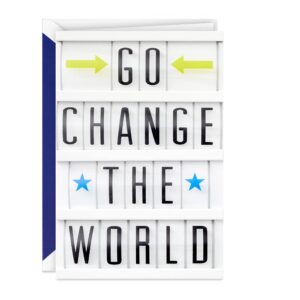 hallmark signature graduation card (go change the world letterboard)