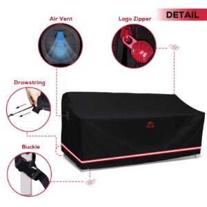 Turtle Life Patio Sofa Cover, Outdoor Heavy Duty Durable UV Water Resistant Anti-Fading Multi-Person Sofa Cover with 2 Upgrade Air Vents and 2 Buckles, Black, 72" W x 37" D x 35" H