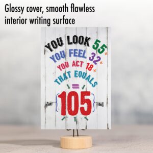 NobleWorks - Milestone Birthday Greeting Card with Envelope (4.63 x 6.75 Inch) - Age Equation-105 C2758MBG