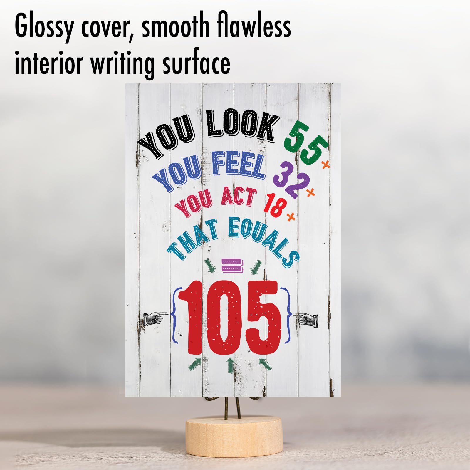 NobleWorks - Milestone Birthday Greeting Card with Envelope (4.63 x 6.75 Inch) - Age Equation-105 C2758MBG