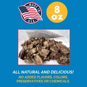 123 Treats Beef Lung Dog Tips Treat - All Natural Premium Jerky Chews for Your Dog (Beef Treats - Made in USA) 8 oz