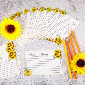 50 Pcs Sunflower Share a Memory Cards Sunflower in Memory Cards Sign Place Cards Seating Place Cards for Celebration of Life Decorations Wedding Funeral Bridal Shower Birthday Anniversary(Black Font)