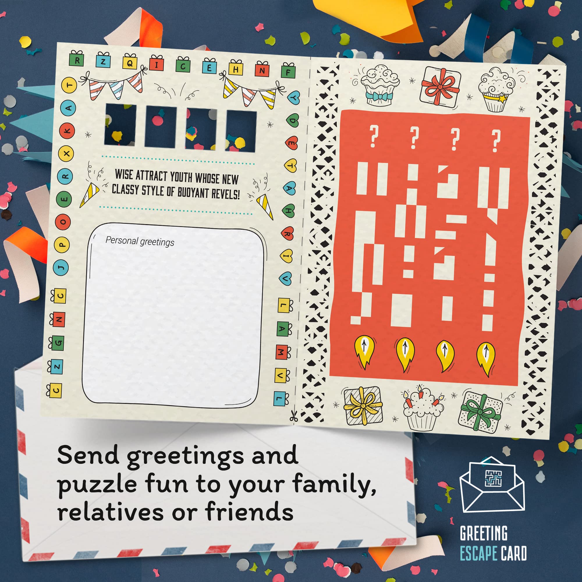 iDventure 3x set puzzle greeting Birthday cards for puzzle enthusiasts. Clever combination of Birthday card & Escape Room