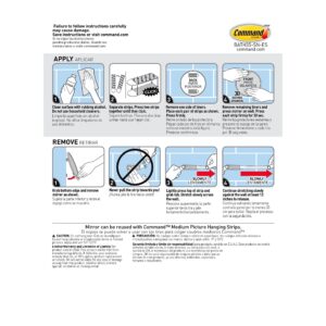 Command Bath Mirror, Total 2 Mirrors with 4 Command Strips, 2 pack of 1 Mirror, Organize Bathroom