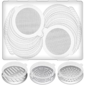 60 pack disposable shower drain hair catcher - mckanti 3.54 inch disposable hair catchers mesh sticker strainers for shower drain bathroom bathtub kitchen sink washbasin floor drain balcony drain hole