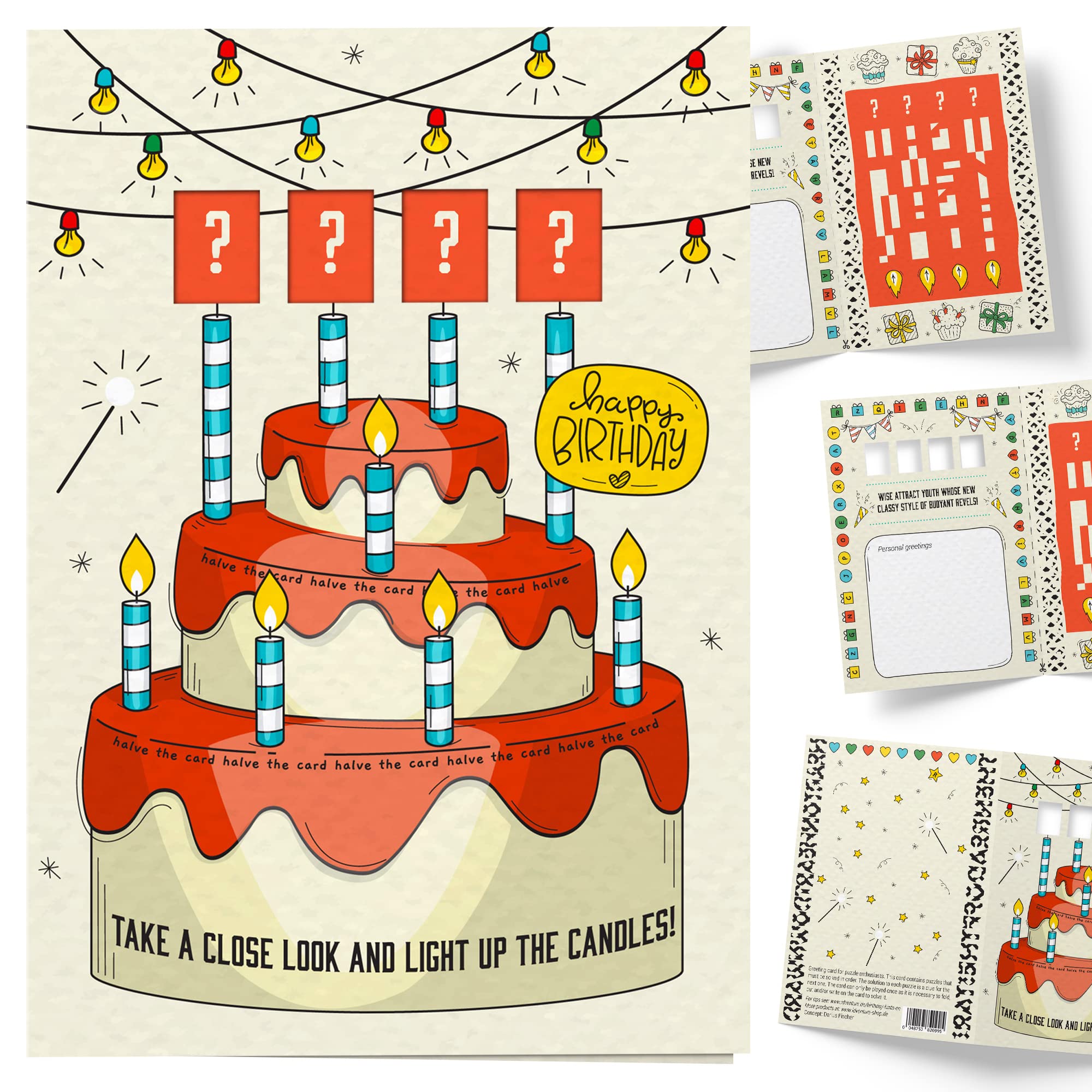 iDventure 3x set puzzle greeting Birthday cards for puzzle enthusiasts. Clever combination of Birthday card & Escape Room