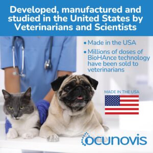 Sentrx Ocunovis ProCare Gel Eye Drops for Cats with Lysine, Eye Lube for Dogs, Patented BioHance for Dry Eyes, Allergies, 5 ml