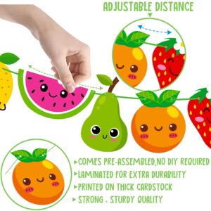 Fruit Theme Birthday Party Decorations Twotti Frutti Party Banner Cute Fruit with Smiling Face Patterns Garland for Summer Fruit Birthday Party Baby Shower Supplies