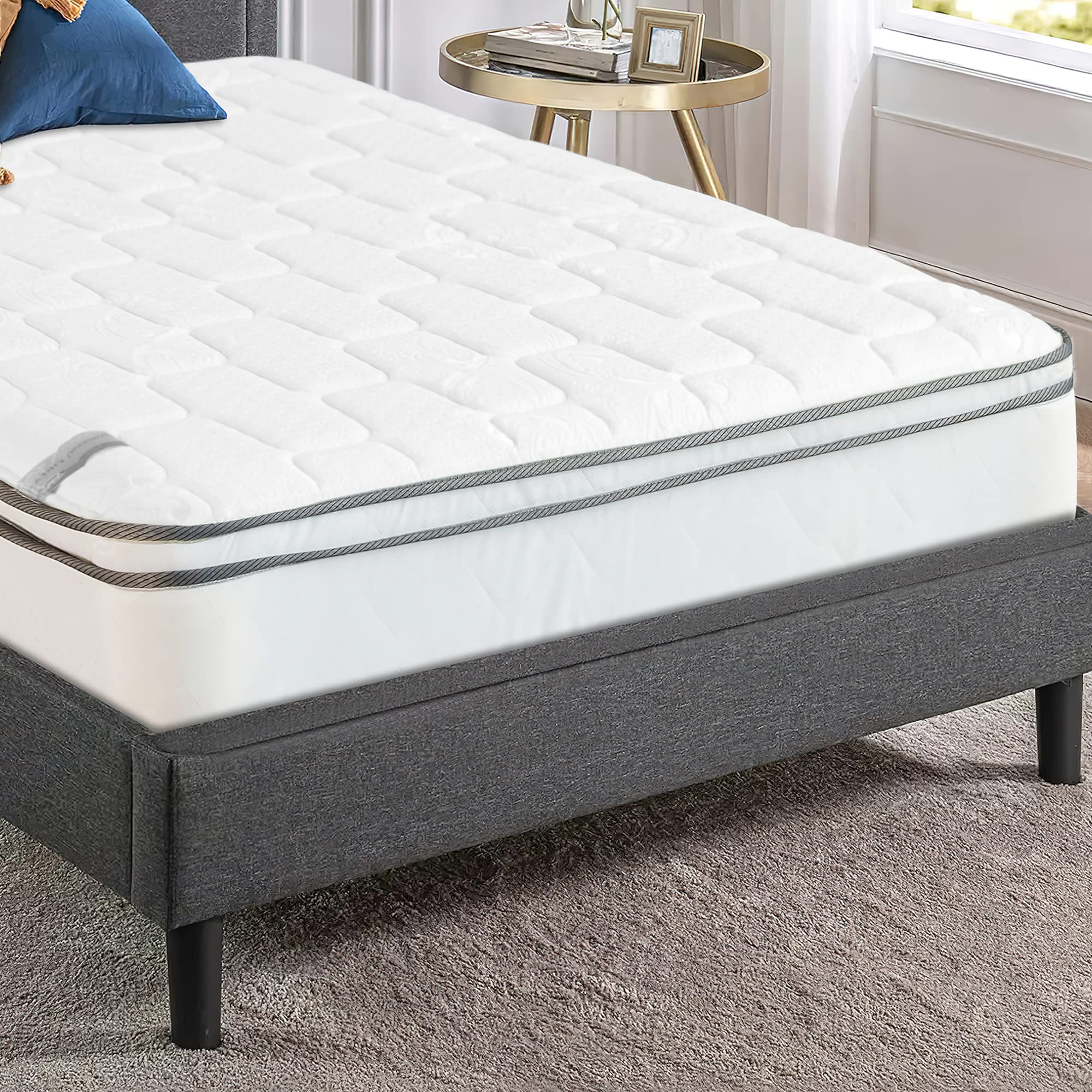 Mattress Comfort, 10-Inch Meduim Plush Eurotop Pillowtop Innerspring Mattress, Full