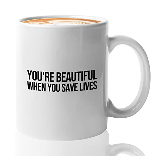 Bubble Hugs Nurse Coffee Mug 11oz White - You're Beautiful - Labor Clinical Certified Nursing Assistant Surgical Emergency Oncology Practitioner