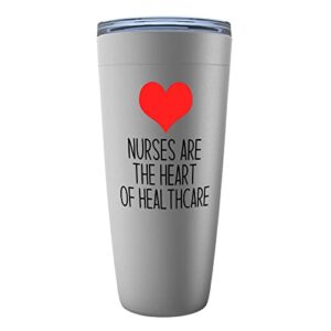 nurse stainless edition viking tumbler 20oz - nurses are the heart - labor clinical certified nursing assistant surgical emergency oncology practitioner