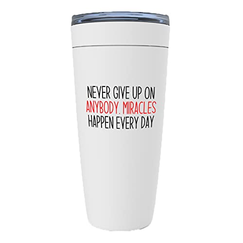 Nurse White Edition Viking Tumbler 20oz - Never give up - Labor Clinical Certified Nursing Assistant Surgical Emergency Oncology Practitioner