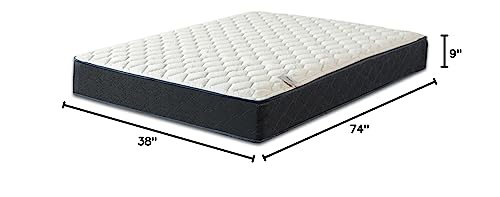 Mayton 9 Inch Hybrid Mattress in a Box Pocket Spring Motion Isolation for Back Pain and Pressure Relief, Twin, Black