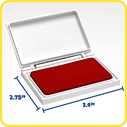 READY 2 LEARN Washable Stamp Pad - Red - Non-Toxic - Fade Resistant - Perfect for Scrapbooks, Posters and Cards