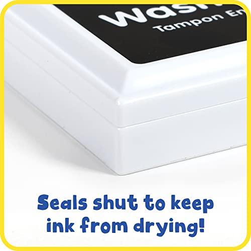 READY 2 LEARN Washable Stamp Pad - Black - Non-Toxic - Fade Resistant - Perfect for Scrapbooks, Posters and Cards