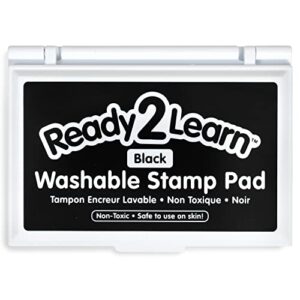 ready 2 learn washable stamp pad - black - non-toxic - fade resistant - perfect for scrapbooks, posters and cards