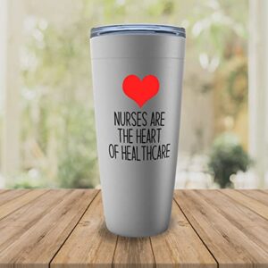 Nurse Stainless Edition Viking Tumbler 20oz - Nurses are the heart - Labor Clinical Certified Nursing Assistant Surgical Emergency Oncology Practitioner