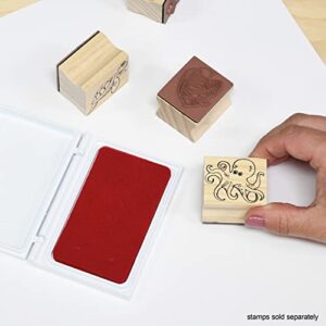 READY 2 LEARN Washable Stamp Pad - Red - Non-Toxic - Fade Resistant - Perfect for Scrapbooks, Posters and Cards