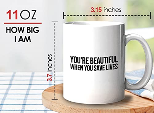 Bubble Hugs Nurse Coffee Mug 11oz White - You're Beautiful - Labor Clinical Certified Nursing Assistant Surgical Emergency Oncology Practitioner