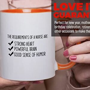 Bubble Hugs Nurse 2Tone Orange Mug 11oz - The Requirements - Labor Clinical Certified Nursing Assistant Surgical Emergency Oncology Practitioner