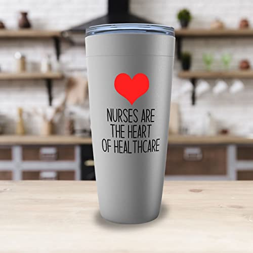 Nurse Stainless Edition Viking Tumbler 20oz - Nurses are the heart - Labor Clinical Certified Nursing Assistant Surgical Emergency Oncology Practitioner