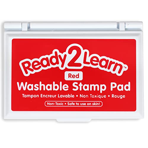 READY 2 LEARN Washable Stamp Pad - Red - Non-Toxic - Fade Resistant - Perfect for Scrapbooks, Posters and Cards