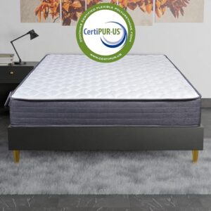 Mayton 9 Inch Hybrid Mattress in a Box Pocket Spring Motion Isolation for Back Pain and Pressure Relief, Twin, Black