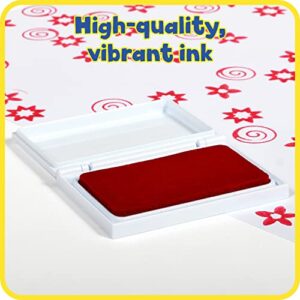 READY 2 LEARN Washable Stamp Pad - Red - Non-Toxic - Fade Resistant - Perfect for Scrapbooks, Posters and Cards