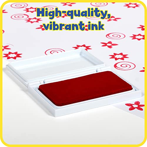 READY 2 LEARN Washable Stamp Pad - Red - Non-Toxic - Fade Resistant - Perfect for Scrapbooks, Posters and Cards