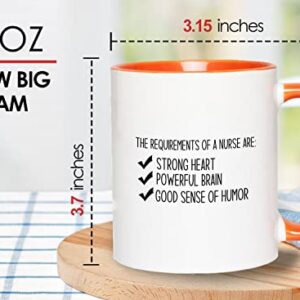 Bubble Hugs Nurse 2Tone Orange Mug 11oz - The Requirements - Labor Clinical Certified Nursing Assistant Surgical Emergency Oncology Practitioner