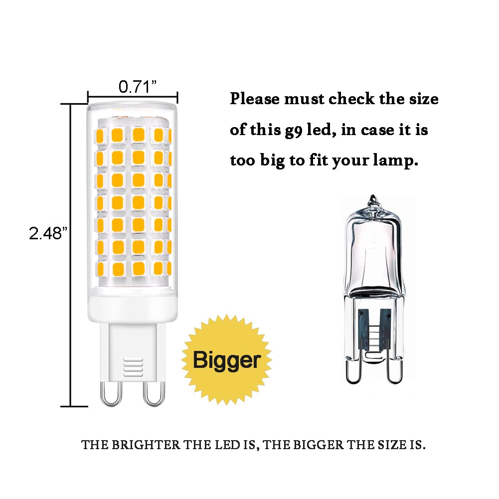 Yosenmi Dimmable G9 Led Bulb 5W, 40W G9 Halogen Bulb Equivalent, Warm White 3000K, 120V G9 Base Light Bulbs for Home Lighting,12-Pack