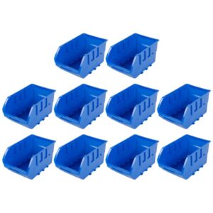 doitool multitools 10pcs plastic storage bin hanging stacking containers, stackable storage bins workshop tool organizer bins for parts garage ( 14 x 8 x 7cm ) wall mounted jewelry organizer