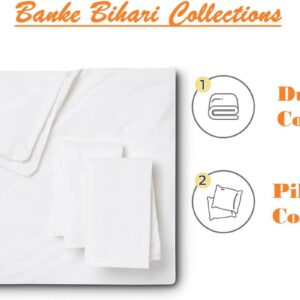 Banke Bihari Collection 1000 TC Pure Egyptian Cotton Plum Duvet Cover Oversized King 116x98 Inch + 2 Pillowcases Zipper Clouser & Corner Ties Quilt case Hotel Quality Soft Feel Comfortable (Pinch)