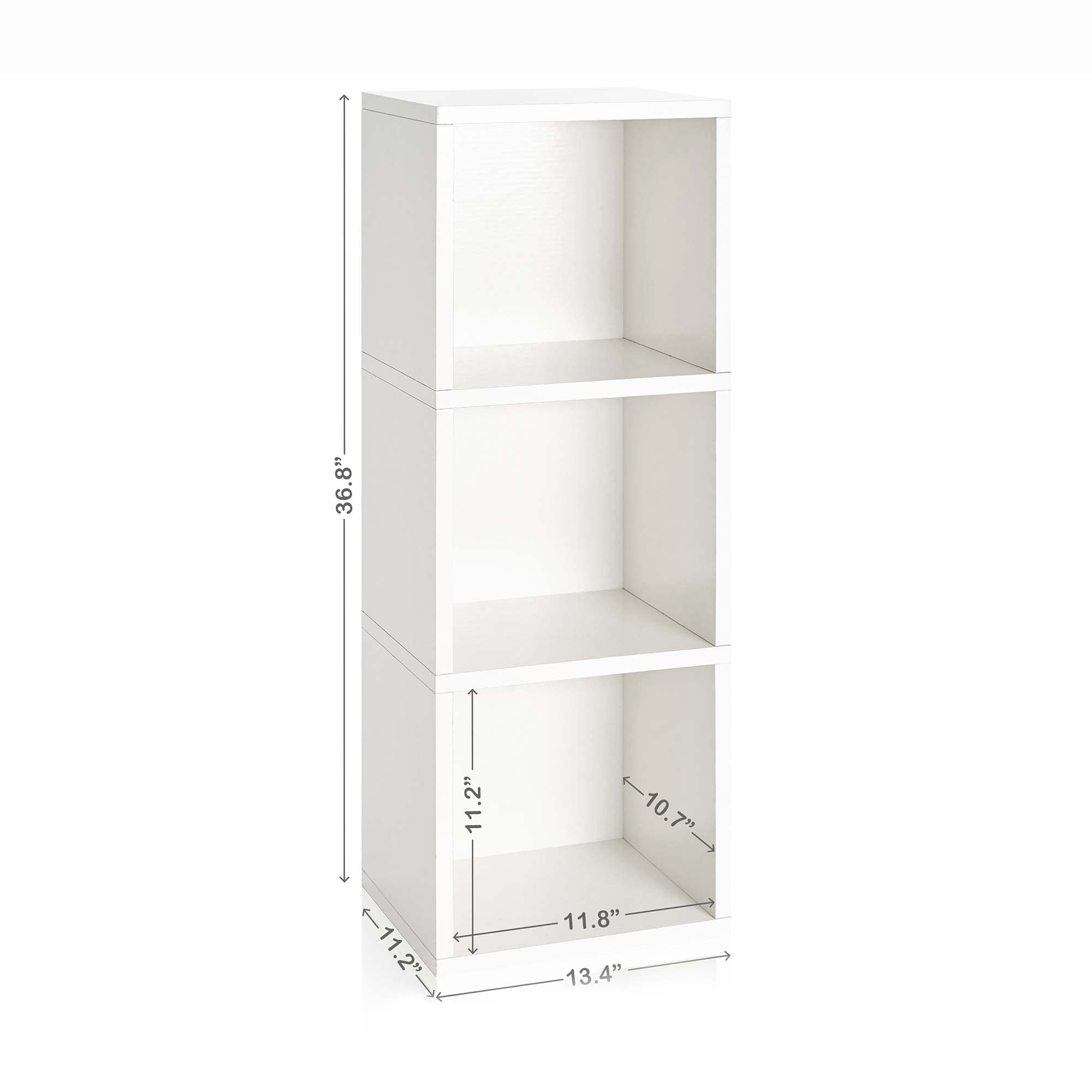 Way Basics Triplex 3-Cube Bookcase, Display Storage (11.2 x 13.4 x 36.8), White